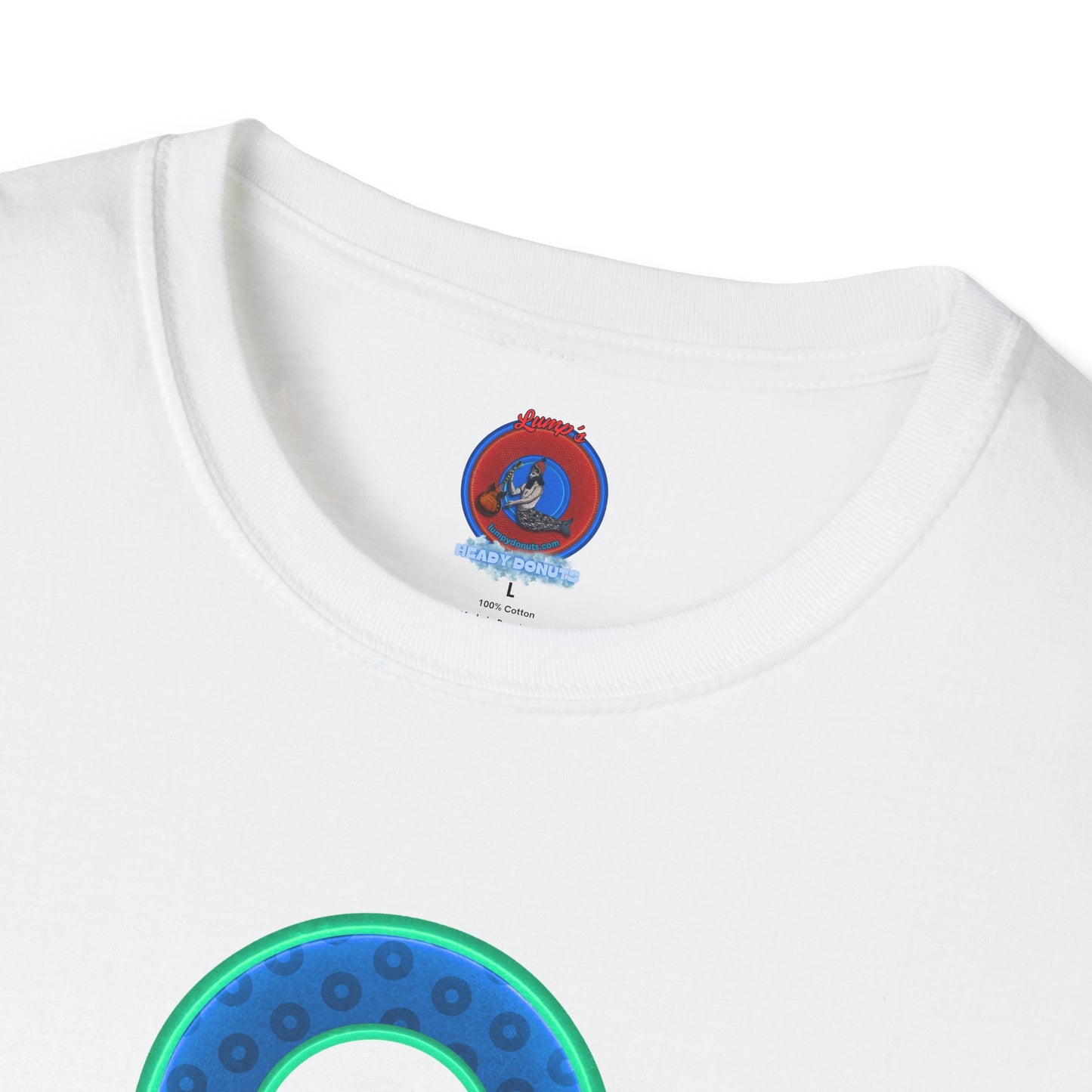 Plain Donuts/Unisex Soft-Style - "Plain Wide Mouthed Paradoxical Donuts" - royal blue/mint green donuts