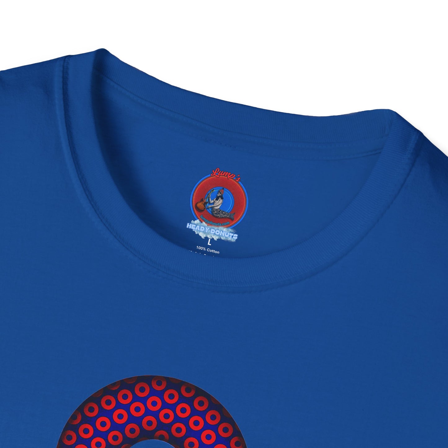 Plain Donuts/Unisex Soft-Style - "Plain Paradoxical Grided Donuts" - red/blue donuts