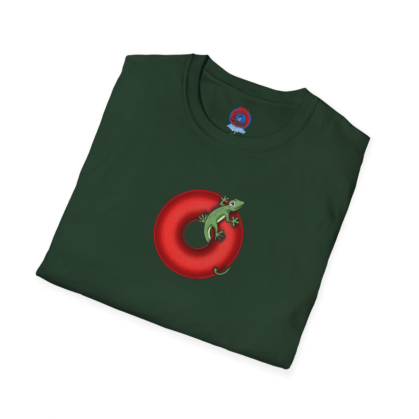 Classic Donut Tee - Unisex Soft-Style - "Practically Extinct Tee Shirt" - plump vivid red donut - variant 1