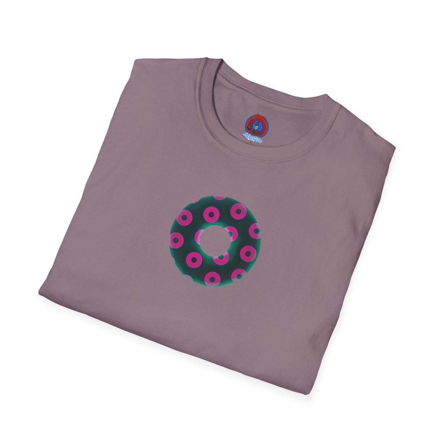 Plain Donuts/Unisex Soft-Style - "Plain Blimpy Paradoxical Donuts" - dark green/magenta donuts