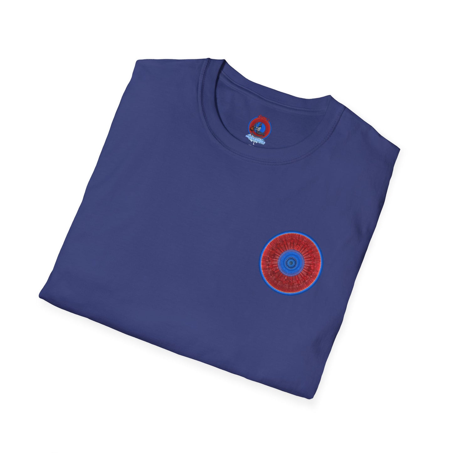 Classic Donut Tee - Unisex Soft-Style - "Graphic Translation Tee Shirt" - vivid red/blue tube donut - variant 3