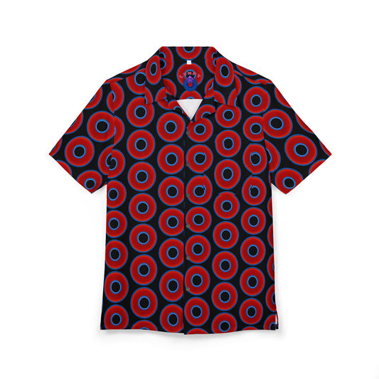 Wilson's 'Epic Hawaiian-Punch' Shirt - vivid red donut print w/black background [unisex]