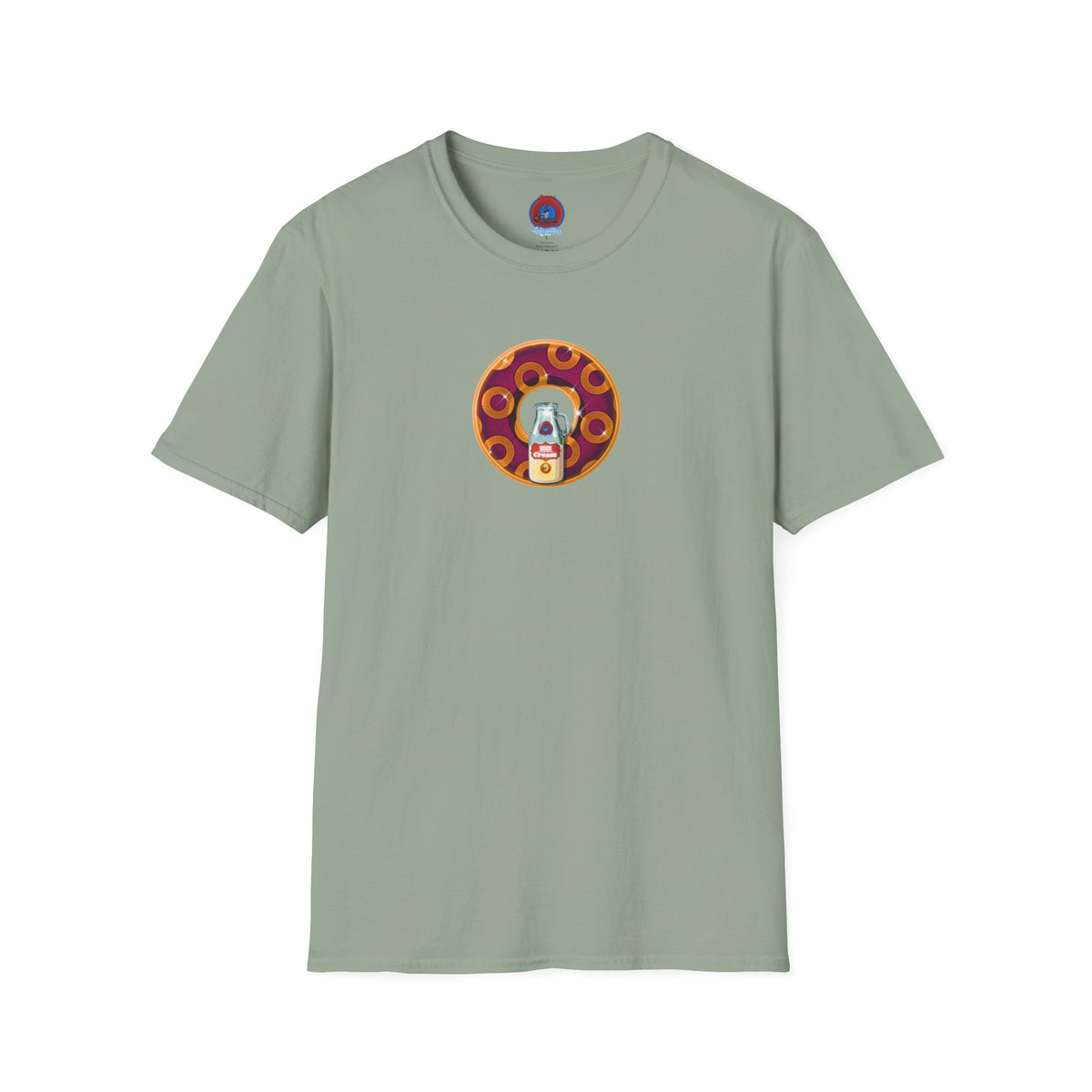 Classic Donut Tee - Unisex Soft-Style - "Princely Wooked Cream - YEMSG Donut " - burgundy/orange rustic paradox donut - variant 1