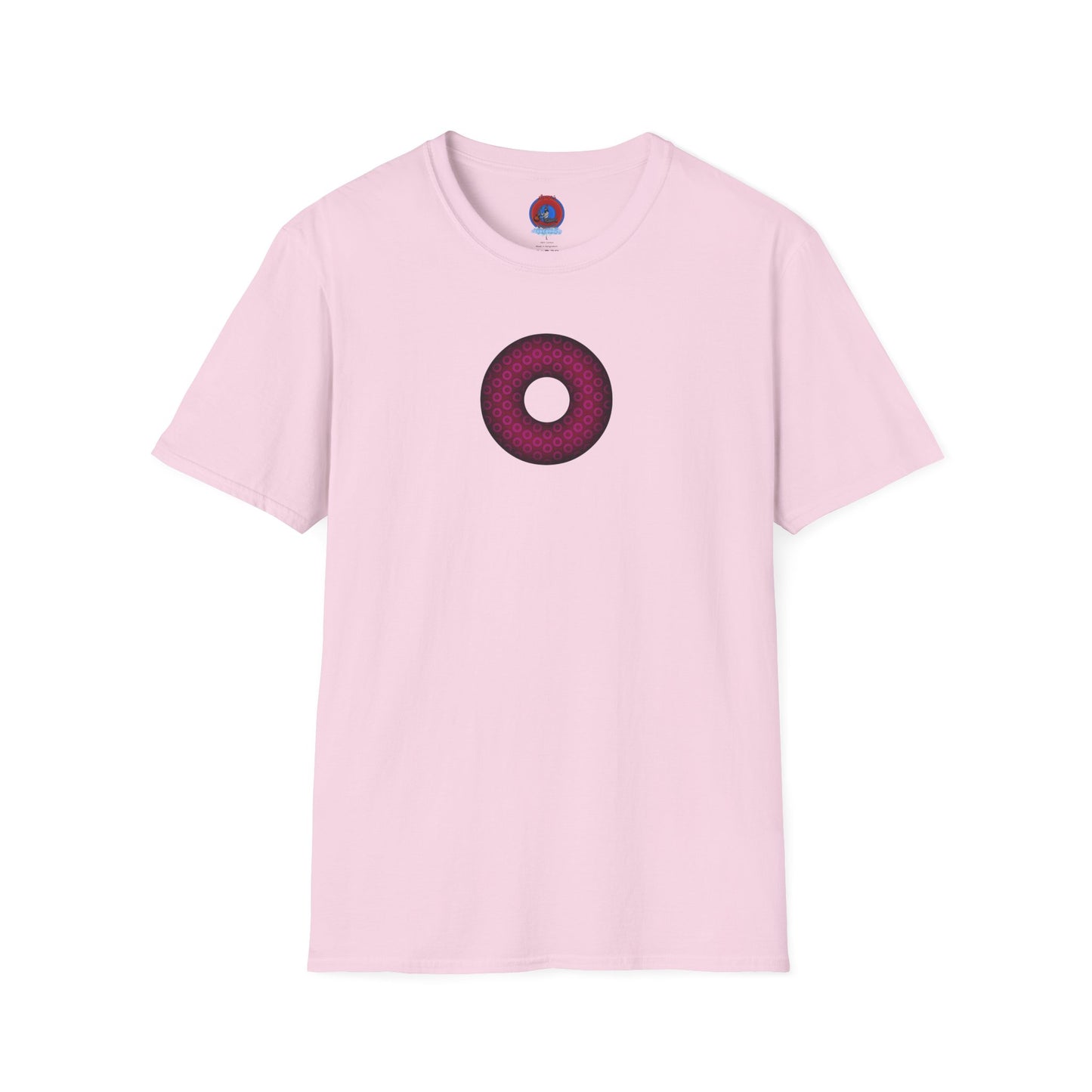 Plain Donuts/Unisex Soft-Style - "Plain Paradoxical Grided Donuts" - dark magenta/burgundy donuts