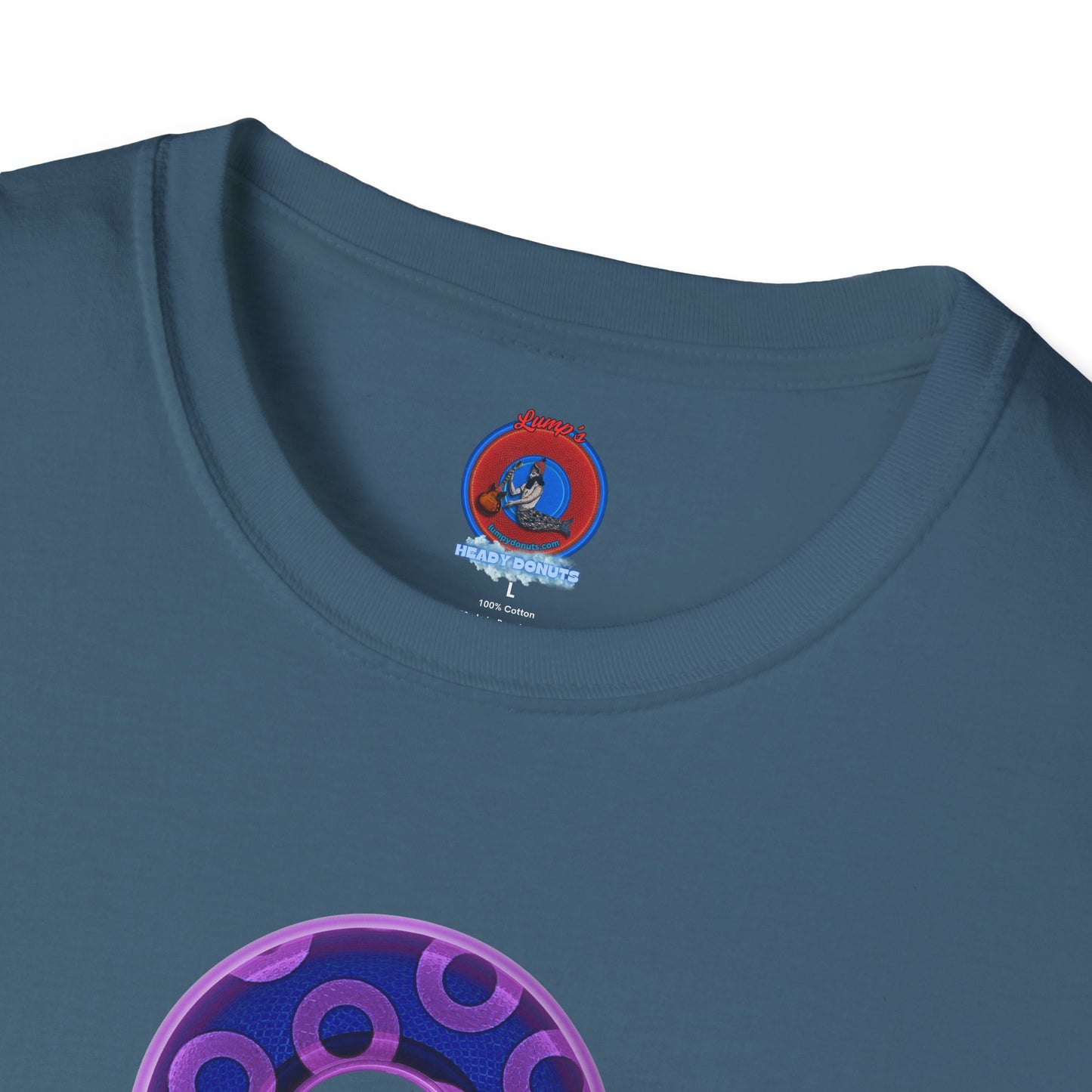 Plain Donuts/Unisex Soft-Style - "Plain Rustic Paradoxical Donuts" - light purple/dark blue donuts
