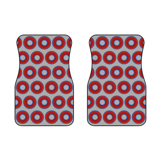 Contacted Car Mats - Set of 2/Front - vivid donut print w/light gray background
