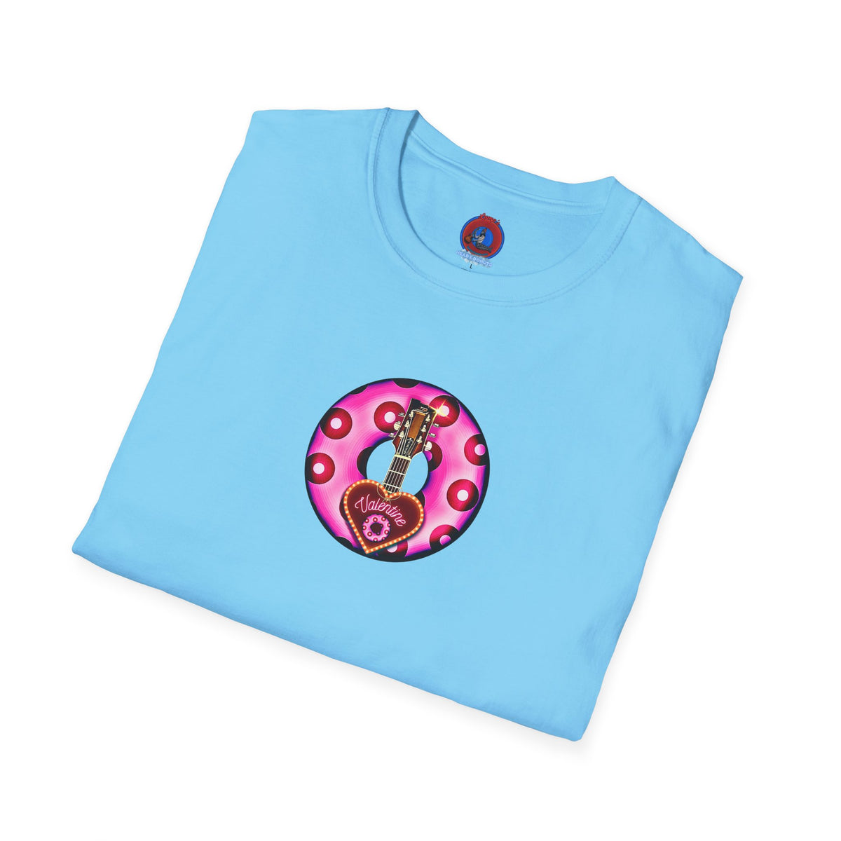 Classic Donut Tee - Unisex Soft-Style - "Would You Be My Donut?" - paradoxical bubblegum pink/red donut - variant 2