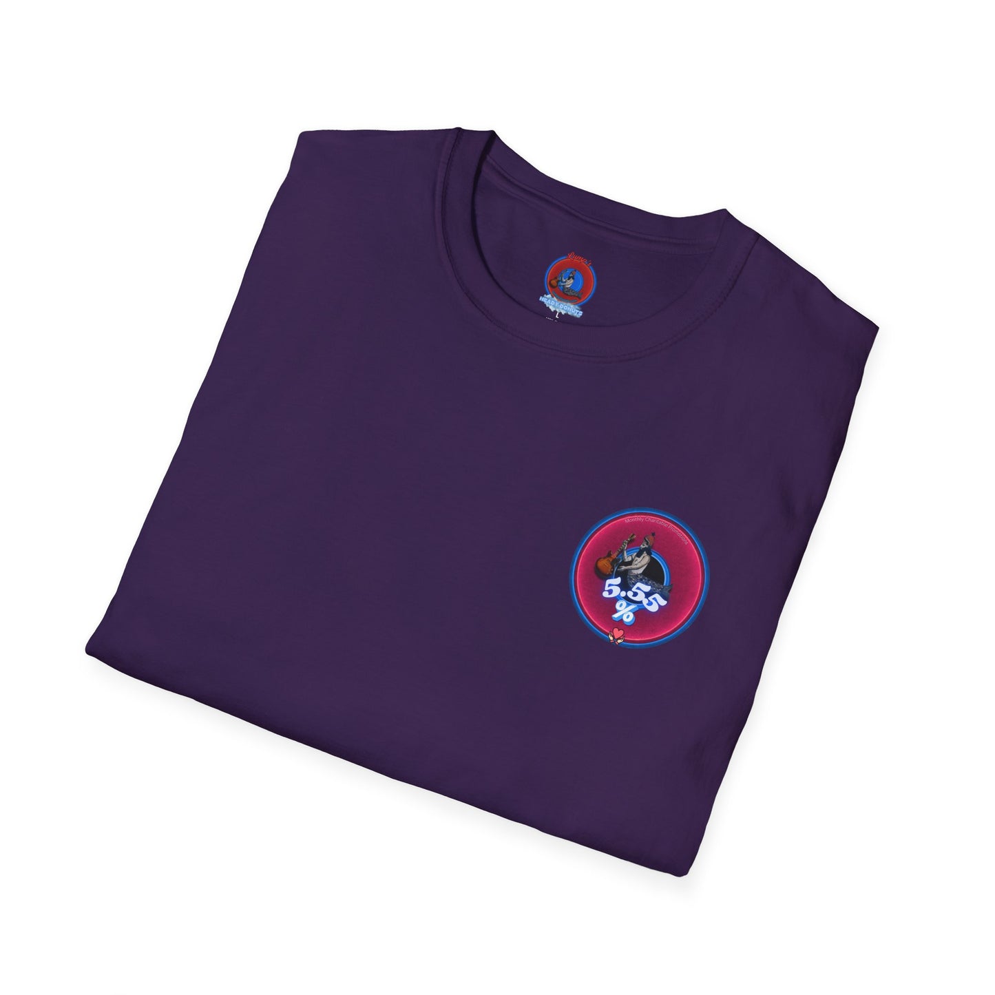 Classic Donut Tee - Unisex Soft-Style - "The 5.55% Donut" - vivid magenta donut - [*charitable print - 5.55% of profit to General Fund]
