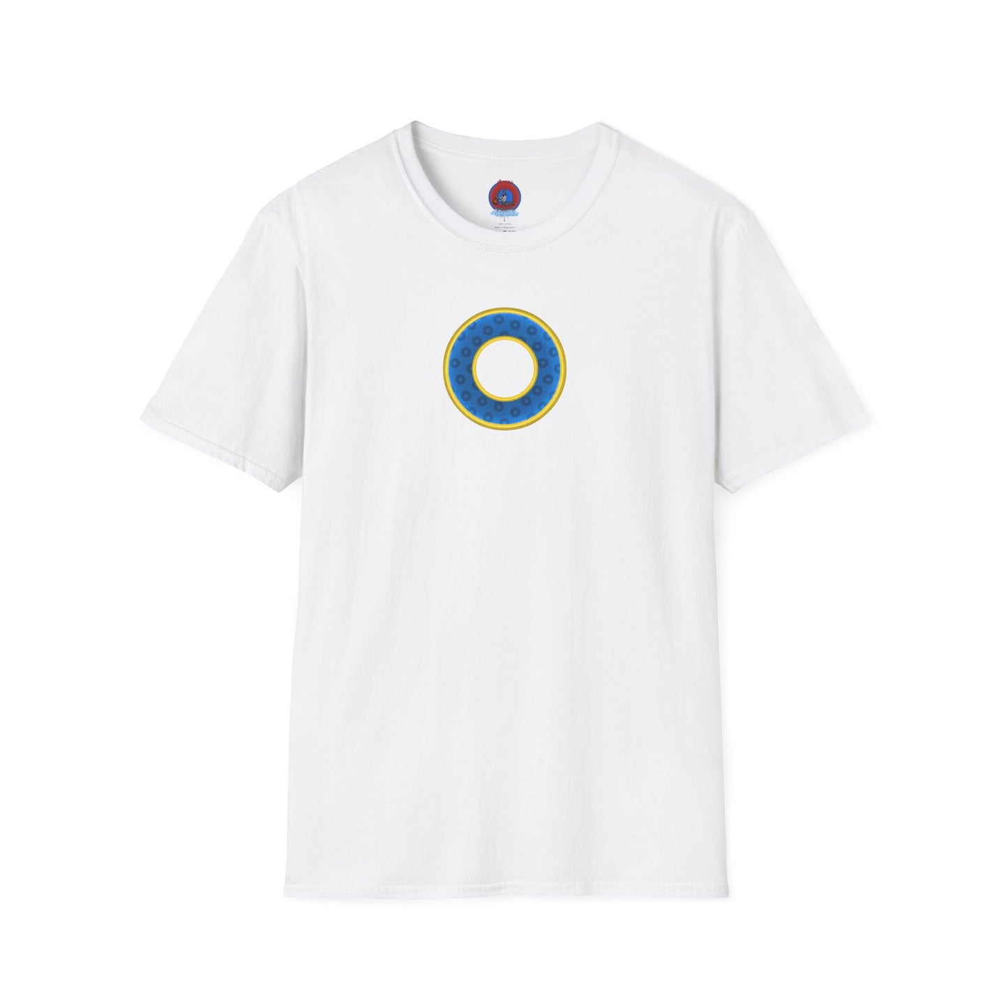 Plain Donuts/Unisex Soft-Style - "Plain Wide Mouthed Paradoxical Donuts" - blue/yellow donuts
