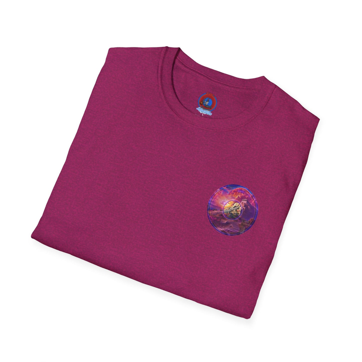 Classic Donut Tee - Unisex Soft-Style - "Icculus's Mountain Donuts " - series 1.0  - purple-ish donut