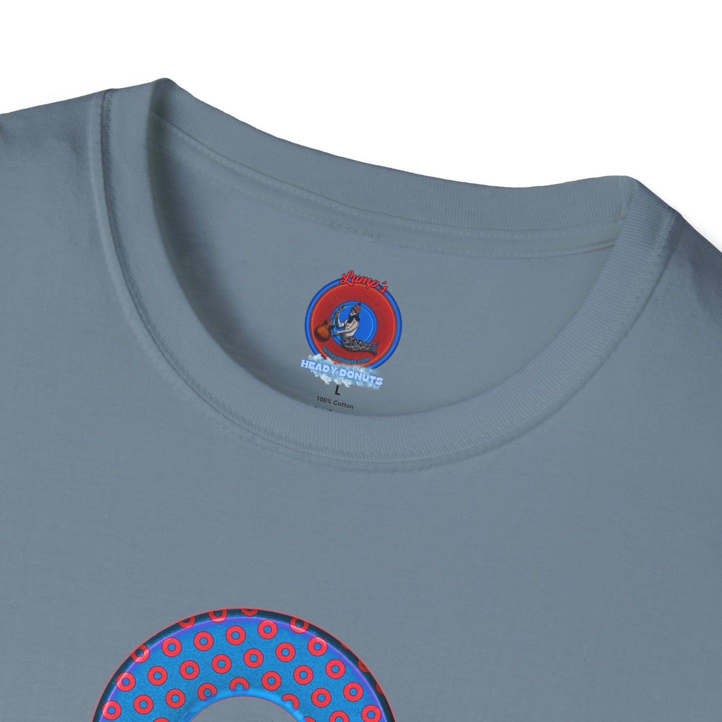 Plain Donuts/Unisex Soft-Style - "Plain Electric Paradoxical Donuts" - royal blue/red donuts