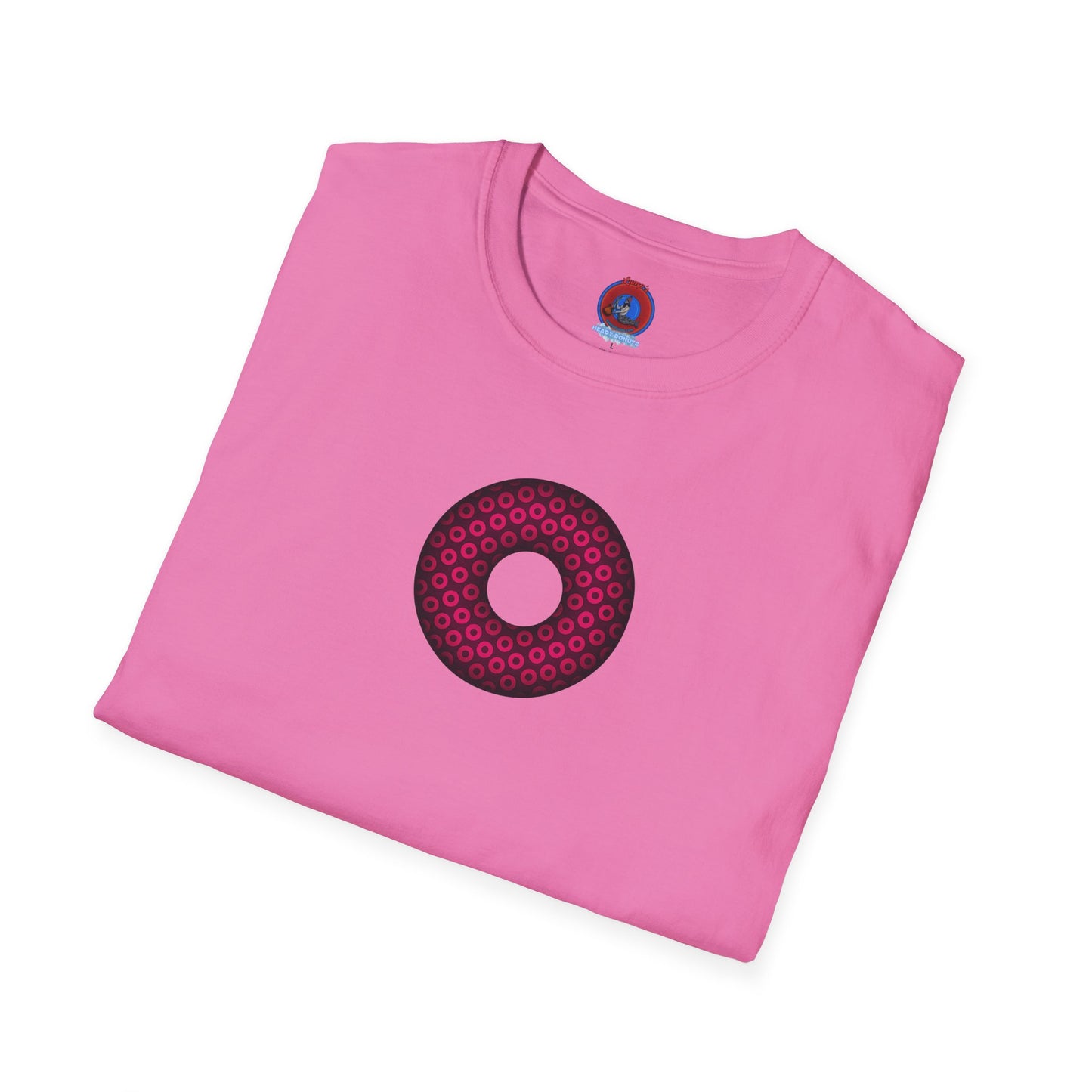 Plain Donuts/Unisex Soft-Style - "Plain Paradoxical Grided Donuts" - pink/burgundy donuts
