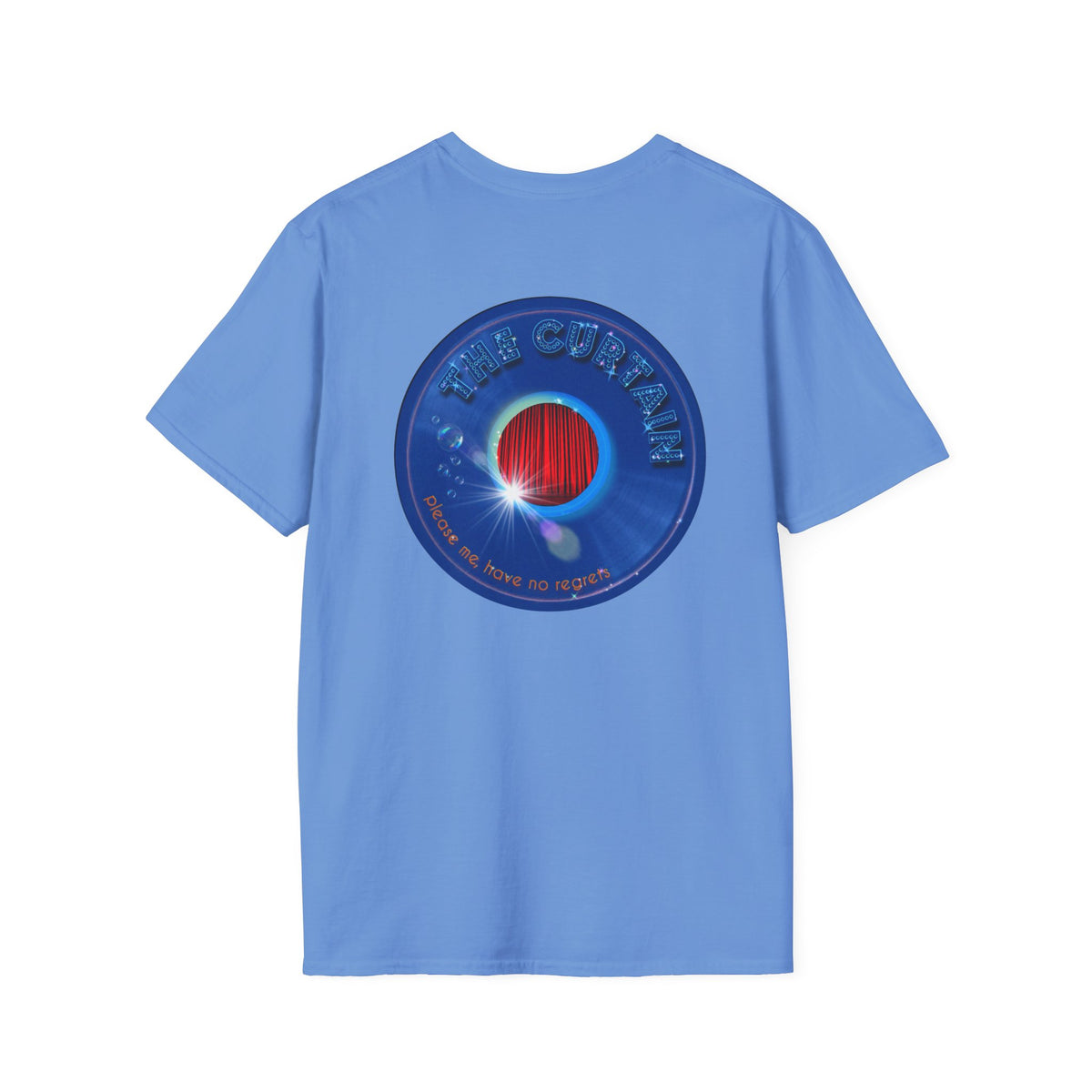 Classic Donut Tee - Unisex Soft-Style - "The Donut Without" - series 1.0  - variant 1 - vivid blue record donut