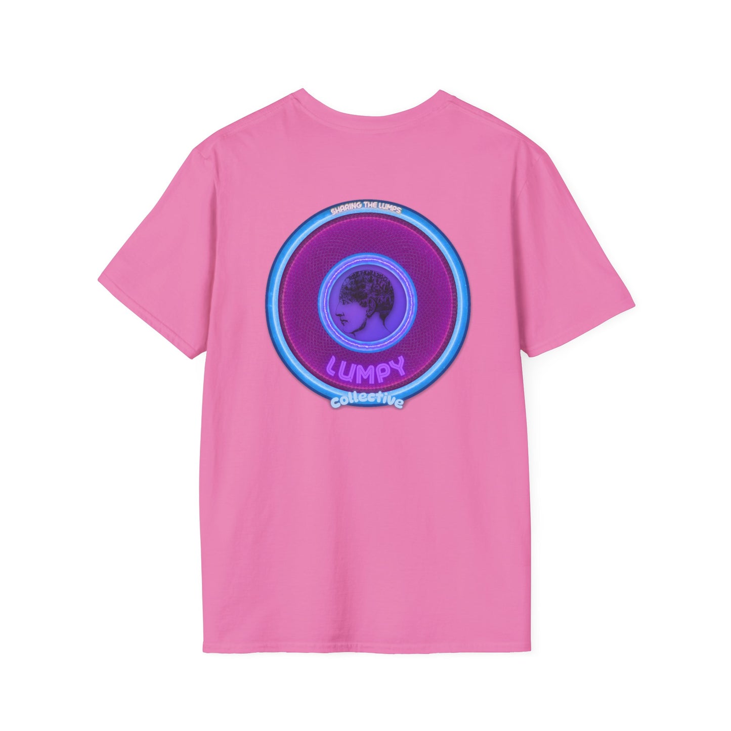 Classic Donut Tee - Unisex Soft-Style - "Lumpy Collective Donut" - rustic purple/light blue lumpy donut - variant 2