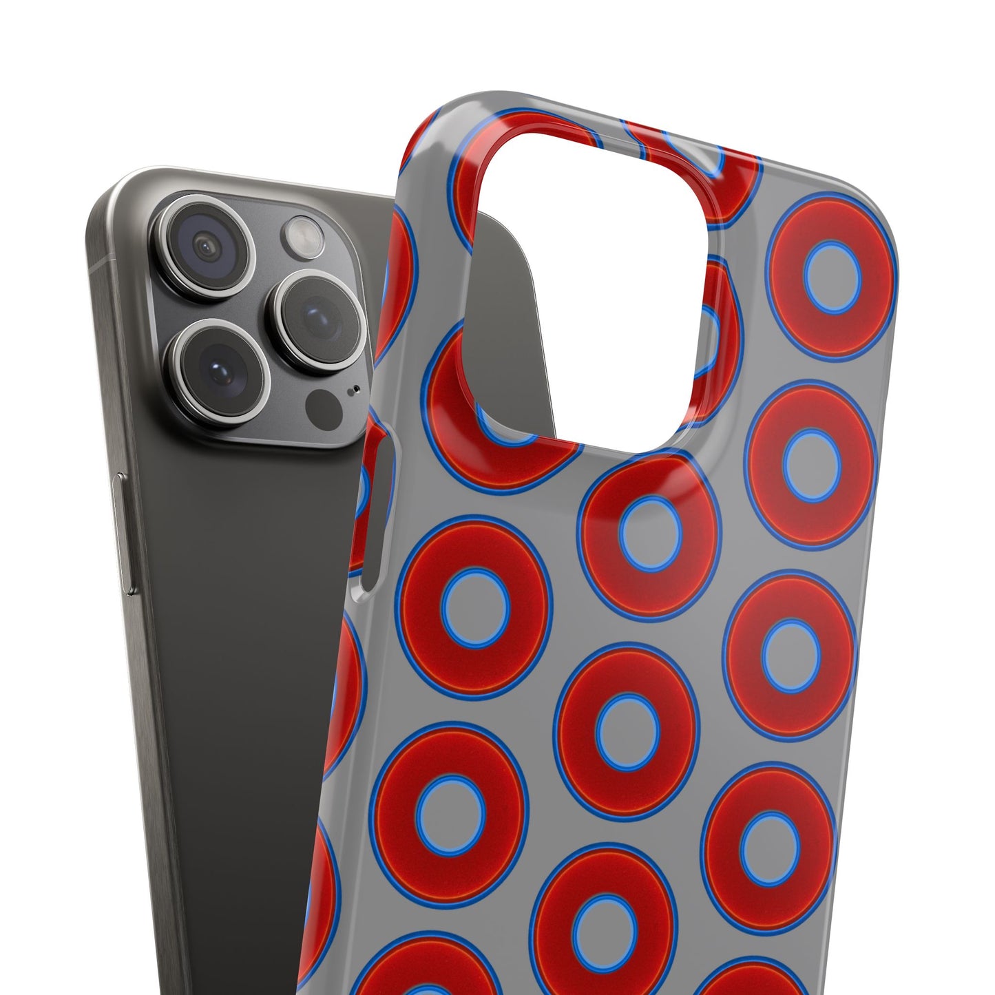 Donut Snap Case - red vivid donut print w/gray background