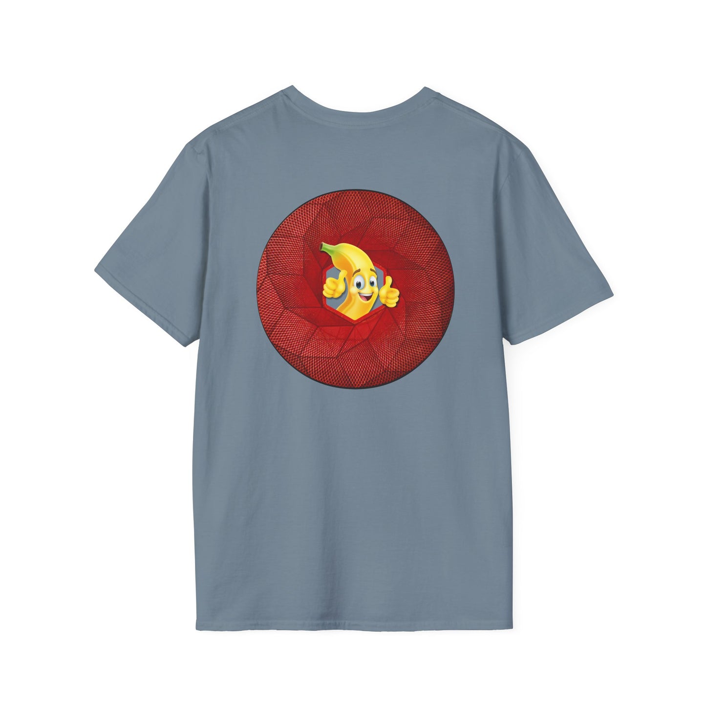 Classic Donut Tee - Unisex Soft-Style - "Dis sheet, it's bananas!" - series 1.0 - variant 1 - cubed red donut