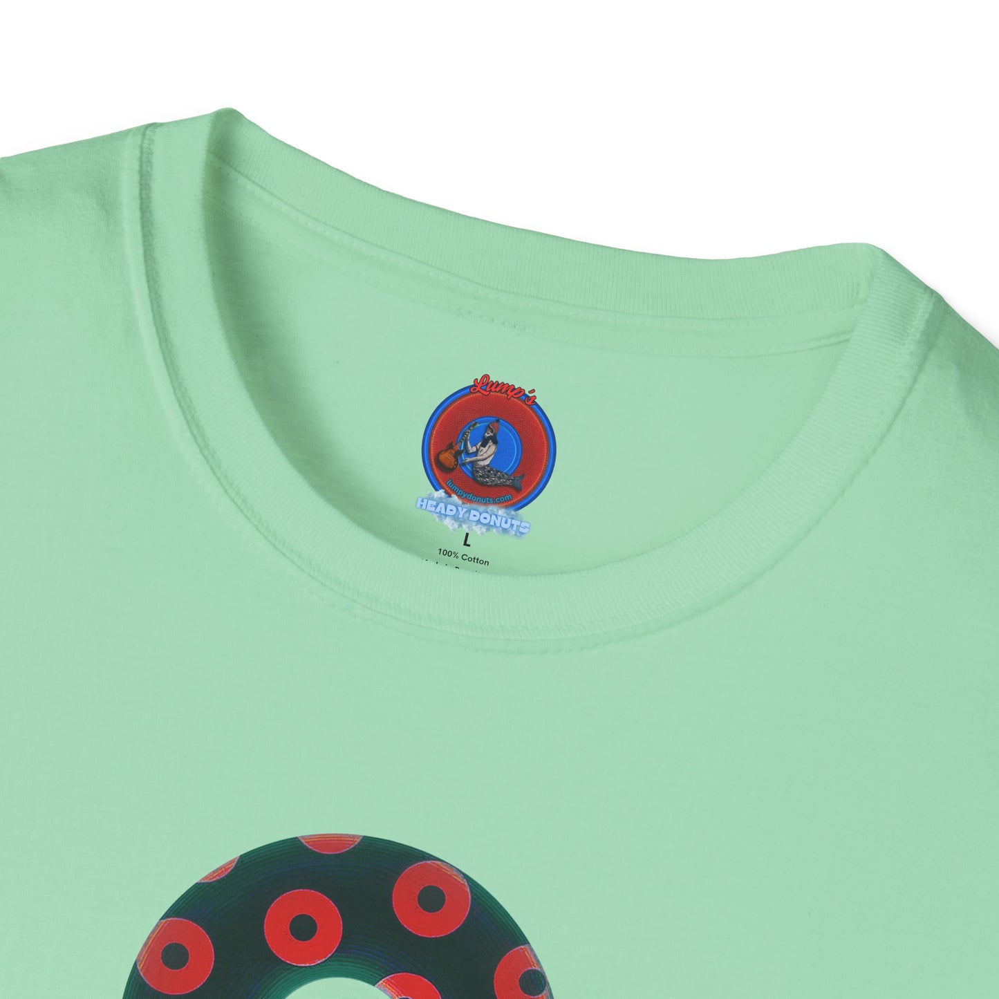 Plain Donuts/Unisex Soft-Style - "Plain Blimpy Paradoxical Donuts" - dark green/red donuts