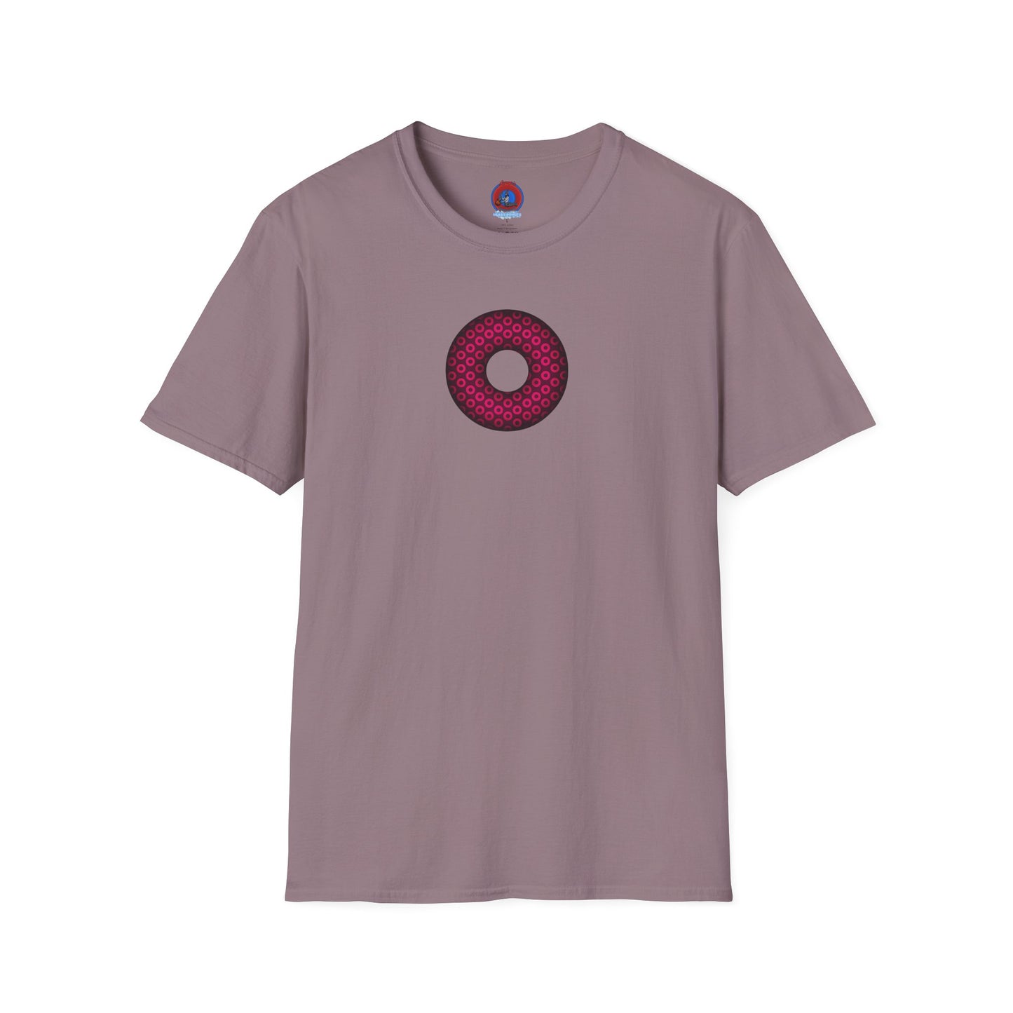 Plain Donuts/Unisex Soft-Style - "Plain Paradoxical Grided Donuts" - pink/burgundy donuts
