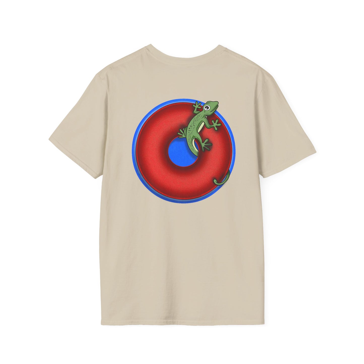 Classic Donut Tee - Unisex Soft-Style - "Practically Extinct Tee Shirt" - plump vivid red donut- variant 2