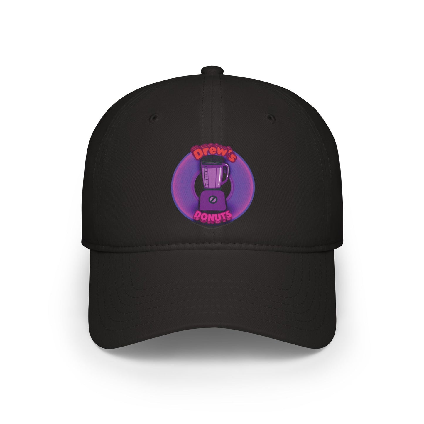 Lumpy Donut Baseball Cap - "Drew's Donuts" - vivid purple/magenta donut w/ - [*charitable donut]