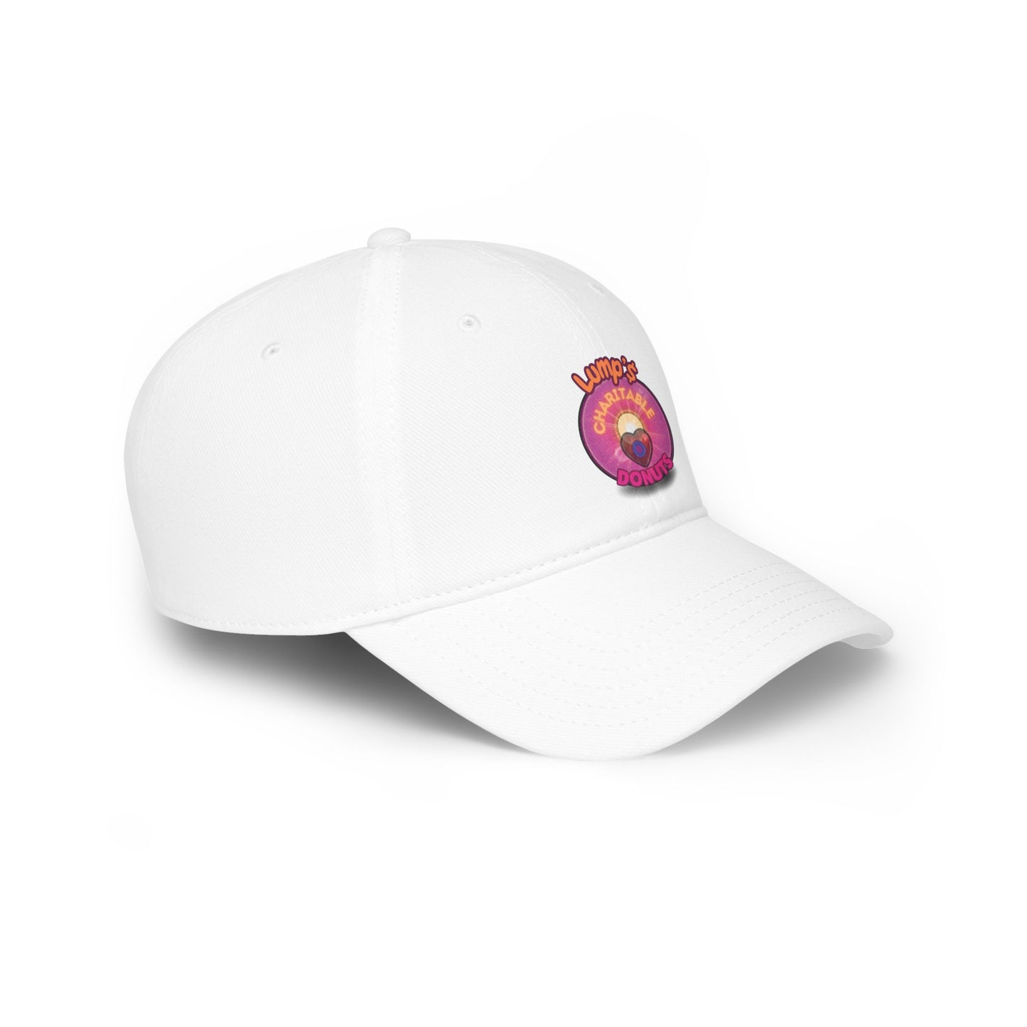 Lumpy Donut Baseball Cap - "Lump's Charitable Donut" - vivid magenta hexadonut w/ [*charitable donut]