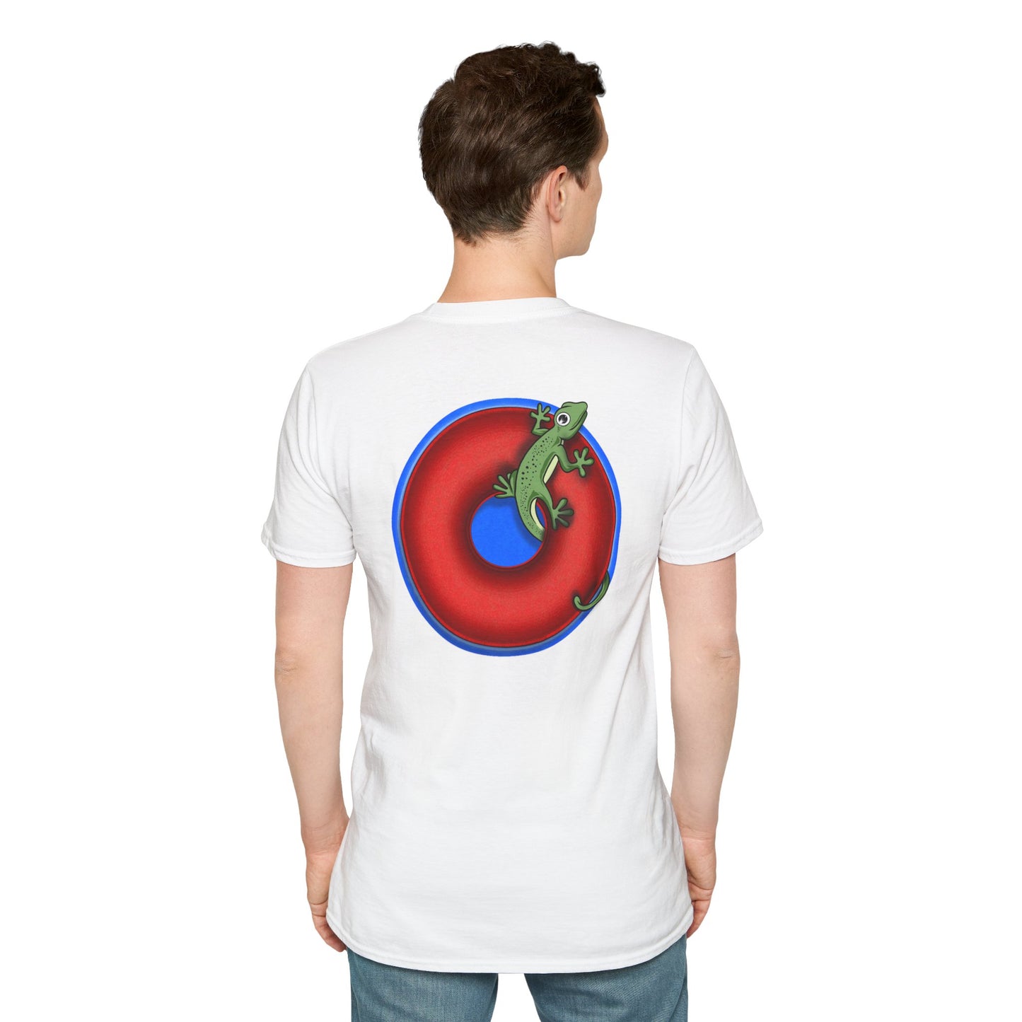 Classic Donut Tee - Unisex Soft-Style - "Practically Extinct Tee Shirt" - plump vivid red donut- variant 2