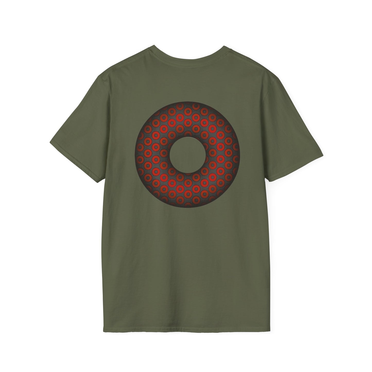 Plain Donuts/Unisex Soft-Style - "Plain Paradoxical Grided Donut" - red/dark gray donuts
