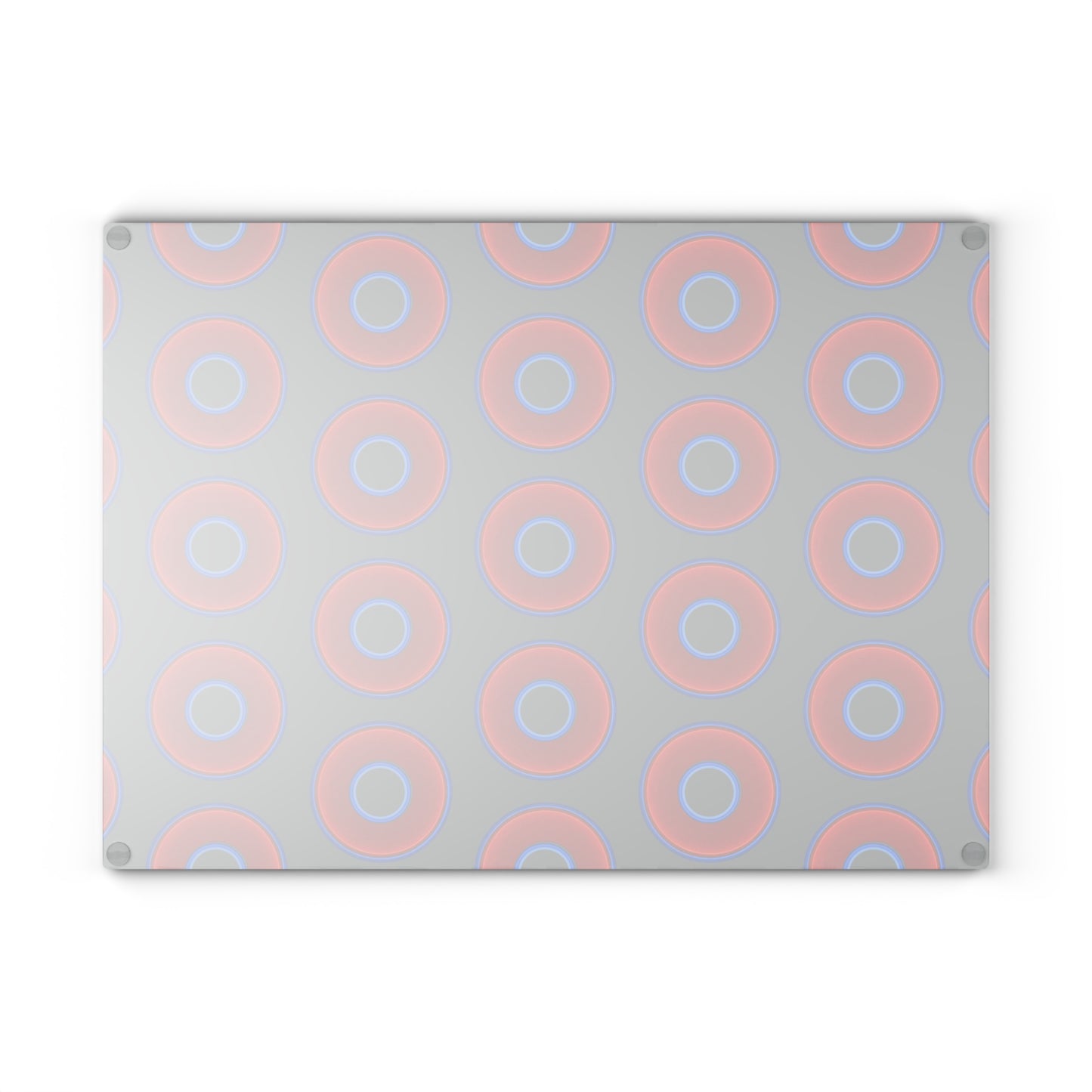 My Friend's Cutting Board - vivid red donuts w/dark gray background