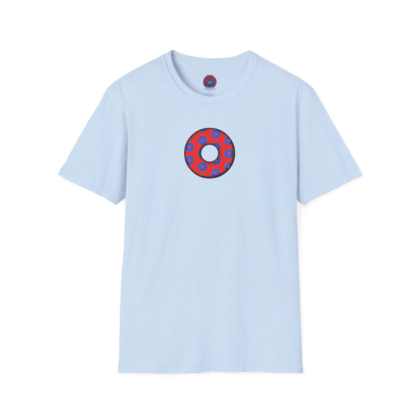 Plain Donuts/Unisex Soft-Style - "Plain Blimpy Paradoxical Donuts" - red/blue donuts