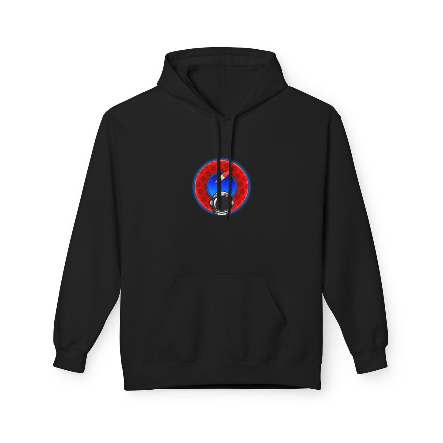 Fleece Harry Hoodies [Midweight Soft-style] - "This is What Donuts Smell Like in Space - YEMSG Donut" - w/widemouthed red/blue donut
