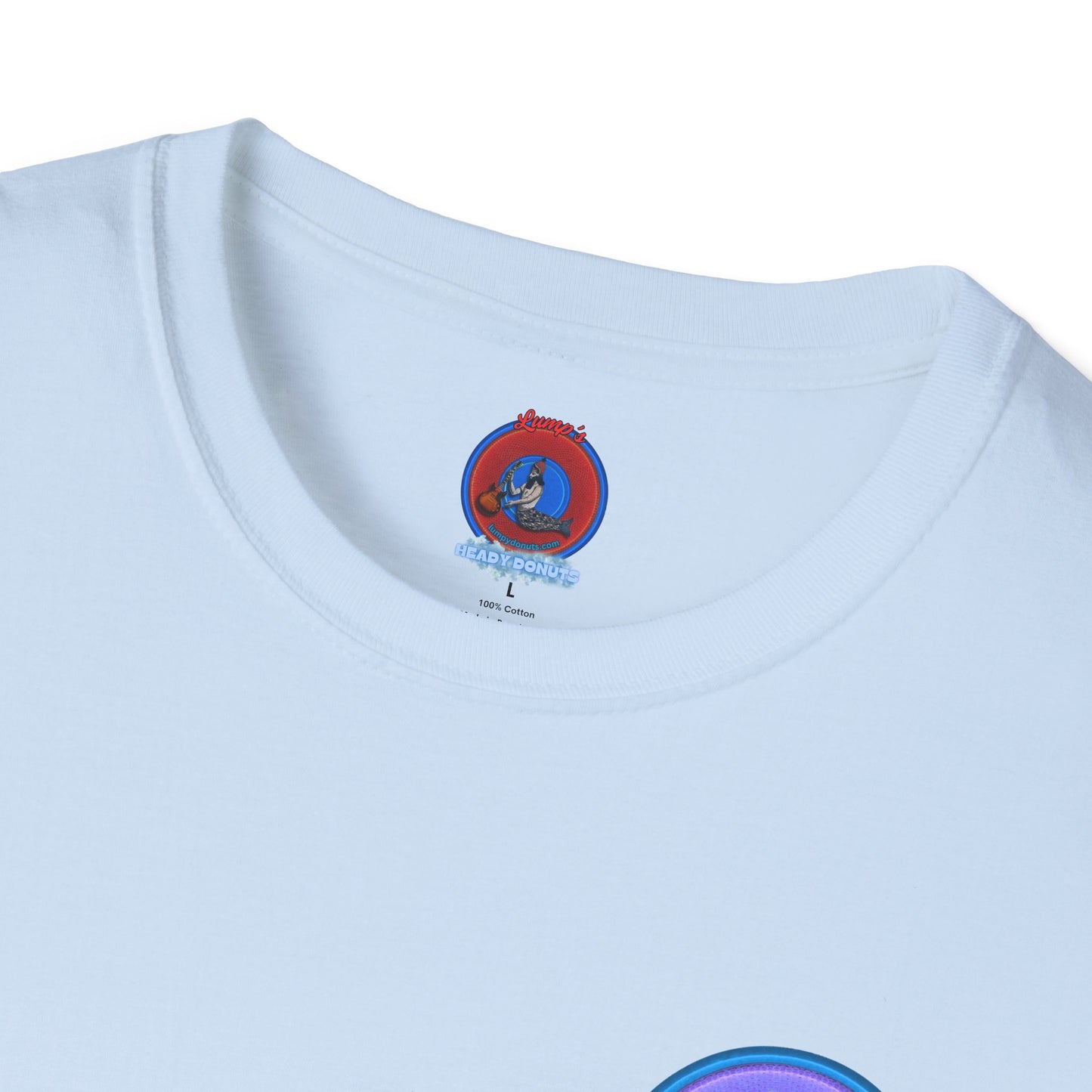 Classic Donut Tee - Unisex Soft-Style - "Got Rhombus?" - series 1.0  - variant 4 - purple/blue donut