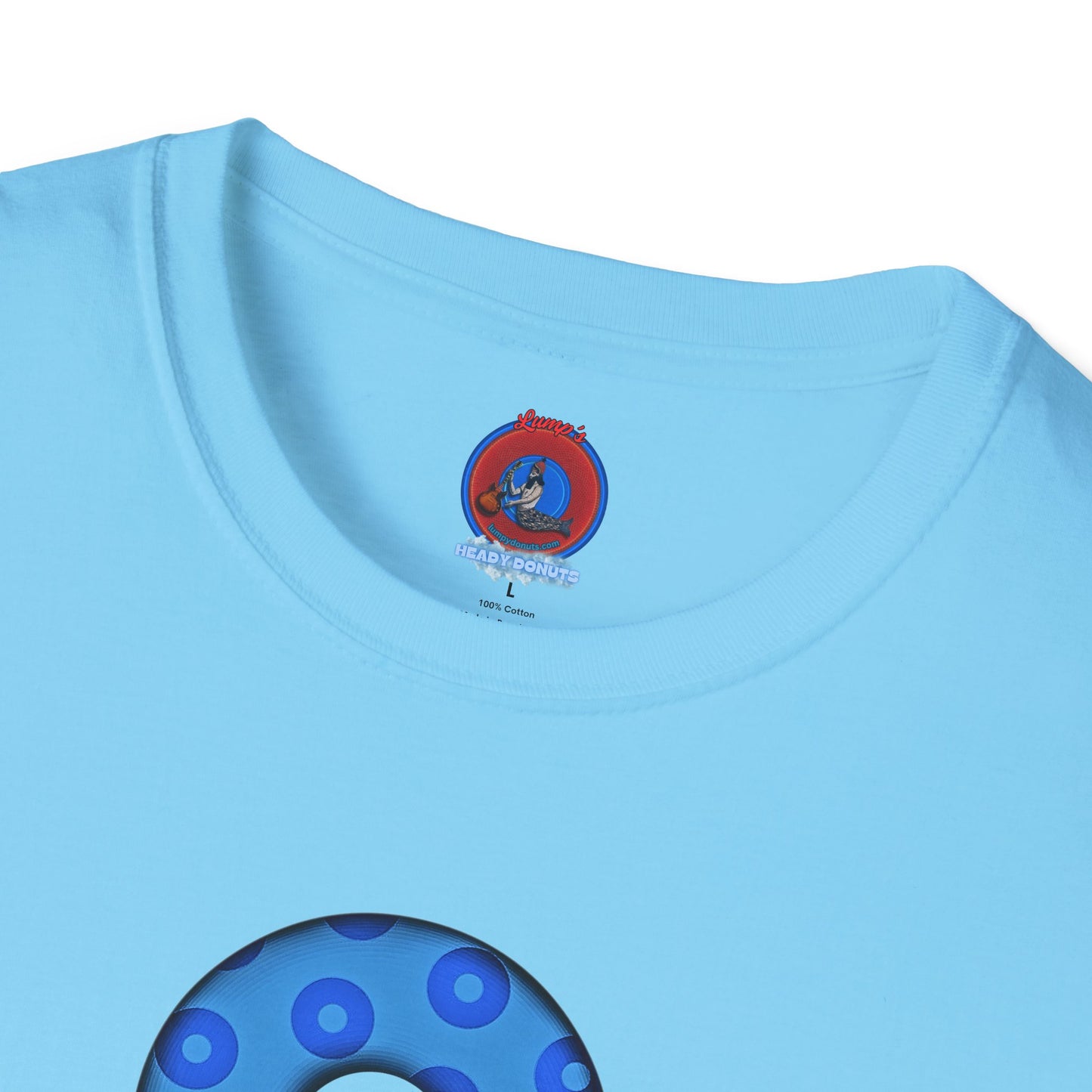 Plain Donuts/Unisex Soft-Style - "Plain Blimpy Paradoxical Donuts" - blue/light blue donuts