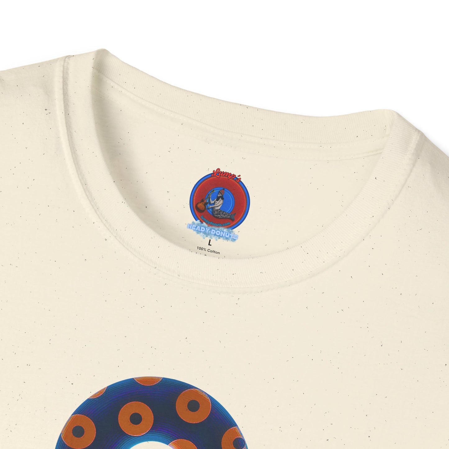 Plain Donuts/Unisex Soft-Style - "Plain Blimpy Paradoxical Donuts" - dark royal blue/orange donuts