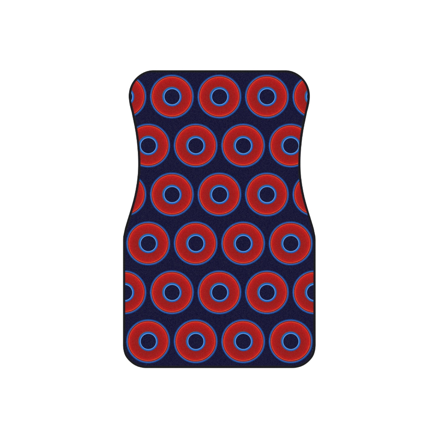 Contacted Car Mats - Set of 2/Front - vivid donut print w/midnight blue background