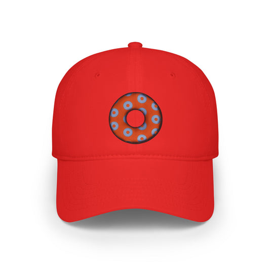 Lumpy Donut Baseball Cap - "Plain [Mary] Jane" - paradoxical orange/light blue blimpy donut w/