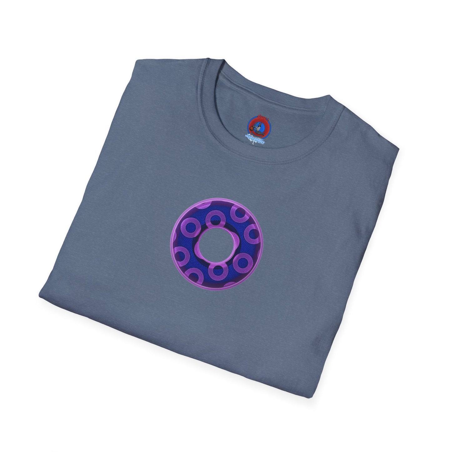 Plain Donuts/Unisex Soft-Style - "Plain Rustic Paradoxical Donuts" - light purple/dark blue donuts