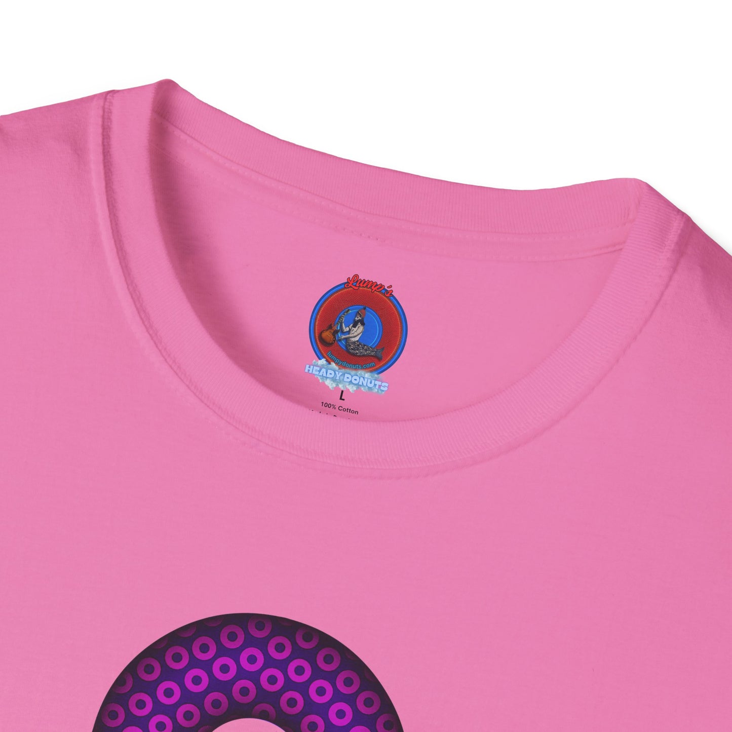 Plain Donuts/Unisex Soft-Style - "Plain Paradoxical Grided Donuts" - hot pink/purple donuts