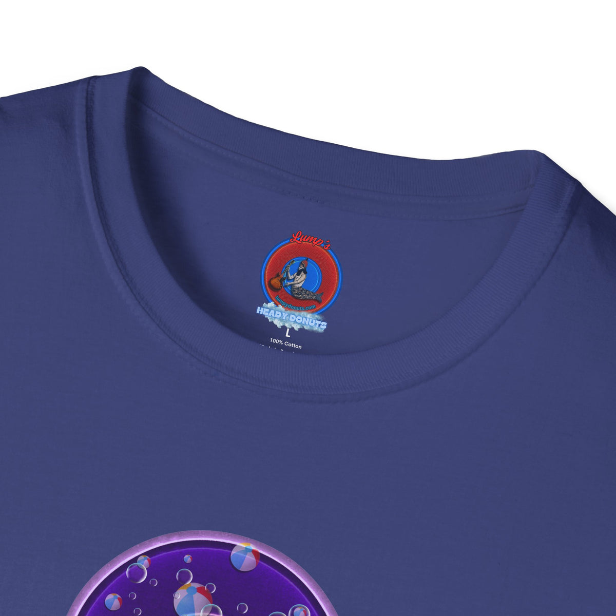 Classic Donut Tee - Unisex Soft-Style - "Sure That Sirens Made This Donut For Me" - vivid dark purple/light purple donut