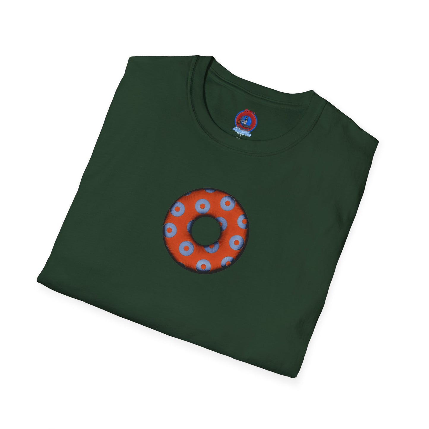 Plain Donuts/Unisex Soft-Style - "Plain Blimpy Paradoxical Donuts" - light blue/orange donuts