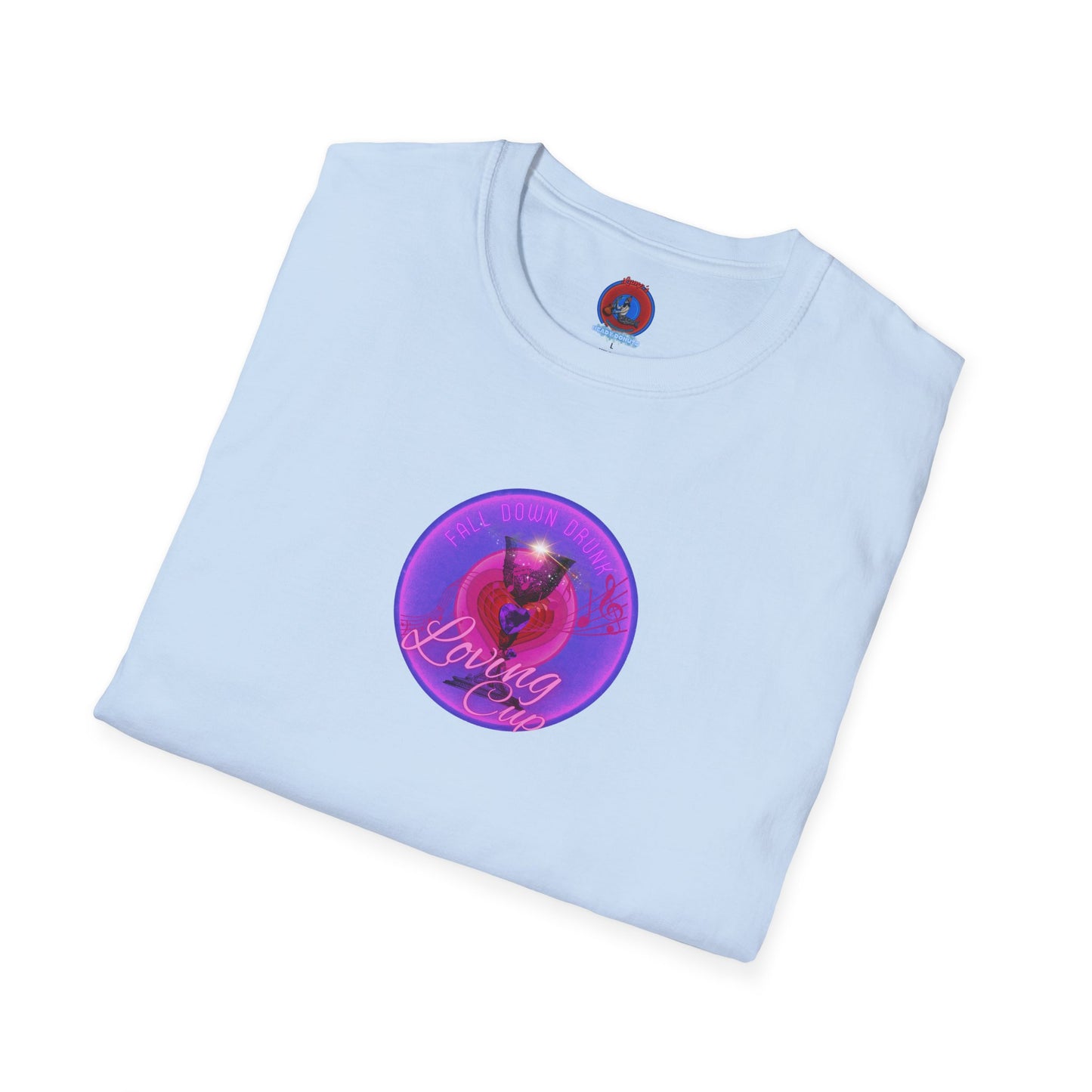 Classic Donut Tee - Unisex Soft-Style - "The Loving Donut' - vivid purple/magenta donut