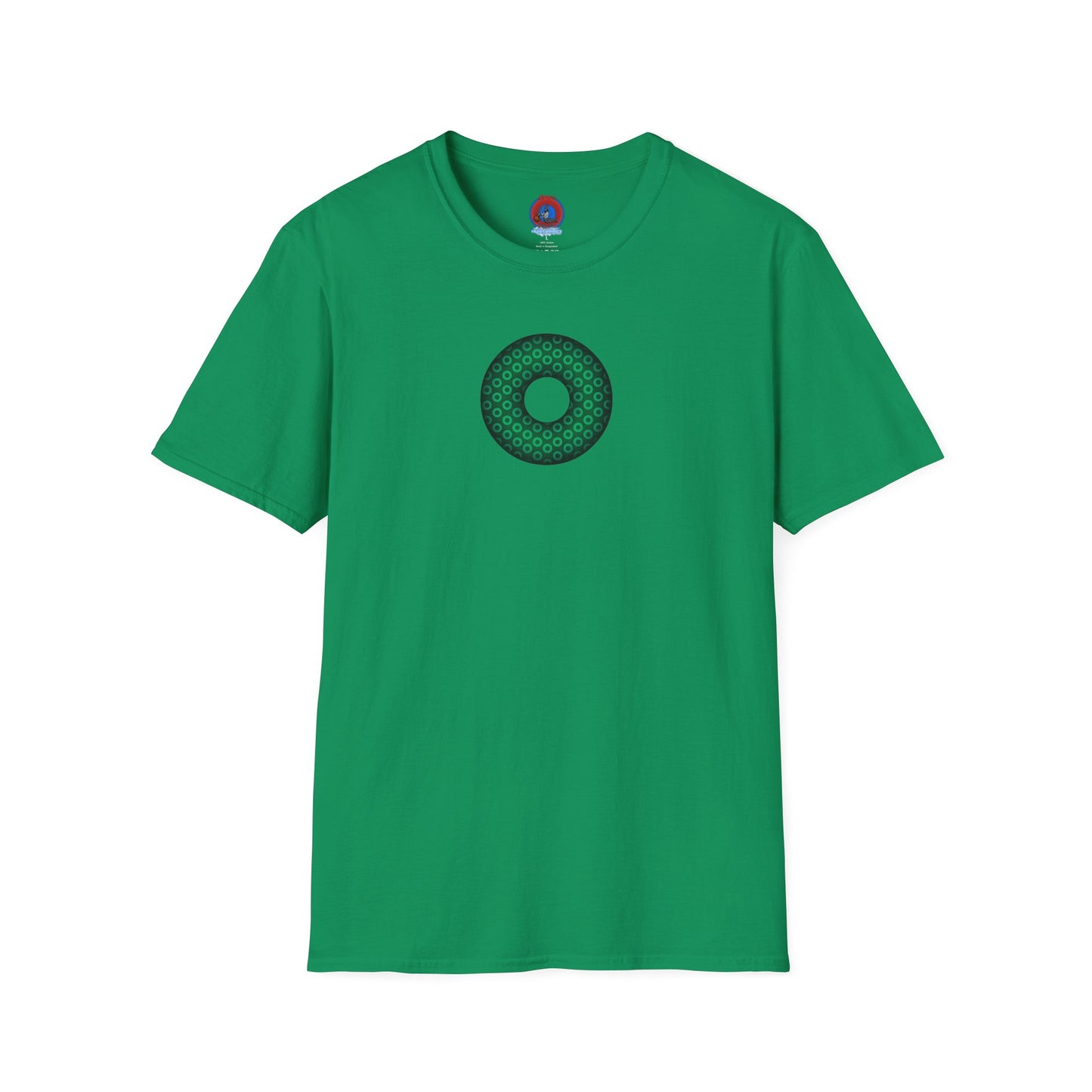 Plain Donuts/Unisex Soft-Style - "Plain Paradoxical Grided Donuts" - green/dark green donuts