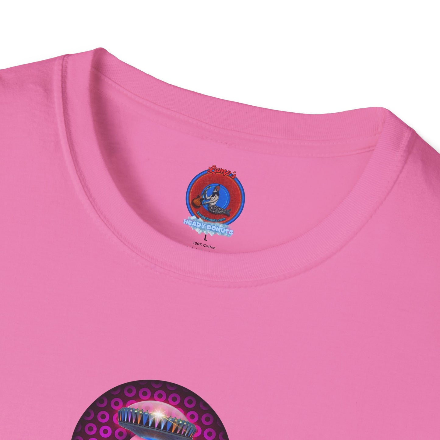 Coffee Traders Tee - Unisex Soft-Style - "Blastoff " - paradoxical donuts - variant 1 - mothership front/logo back