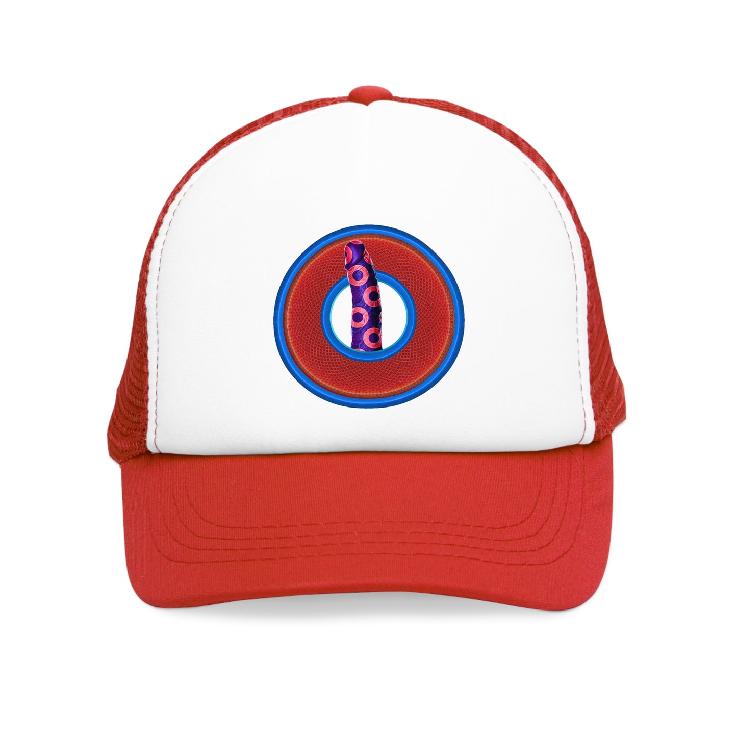 Lumpy Trucker Hat - "Dick's Phavorite Plavor" - variant 1 - red traditional donut
