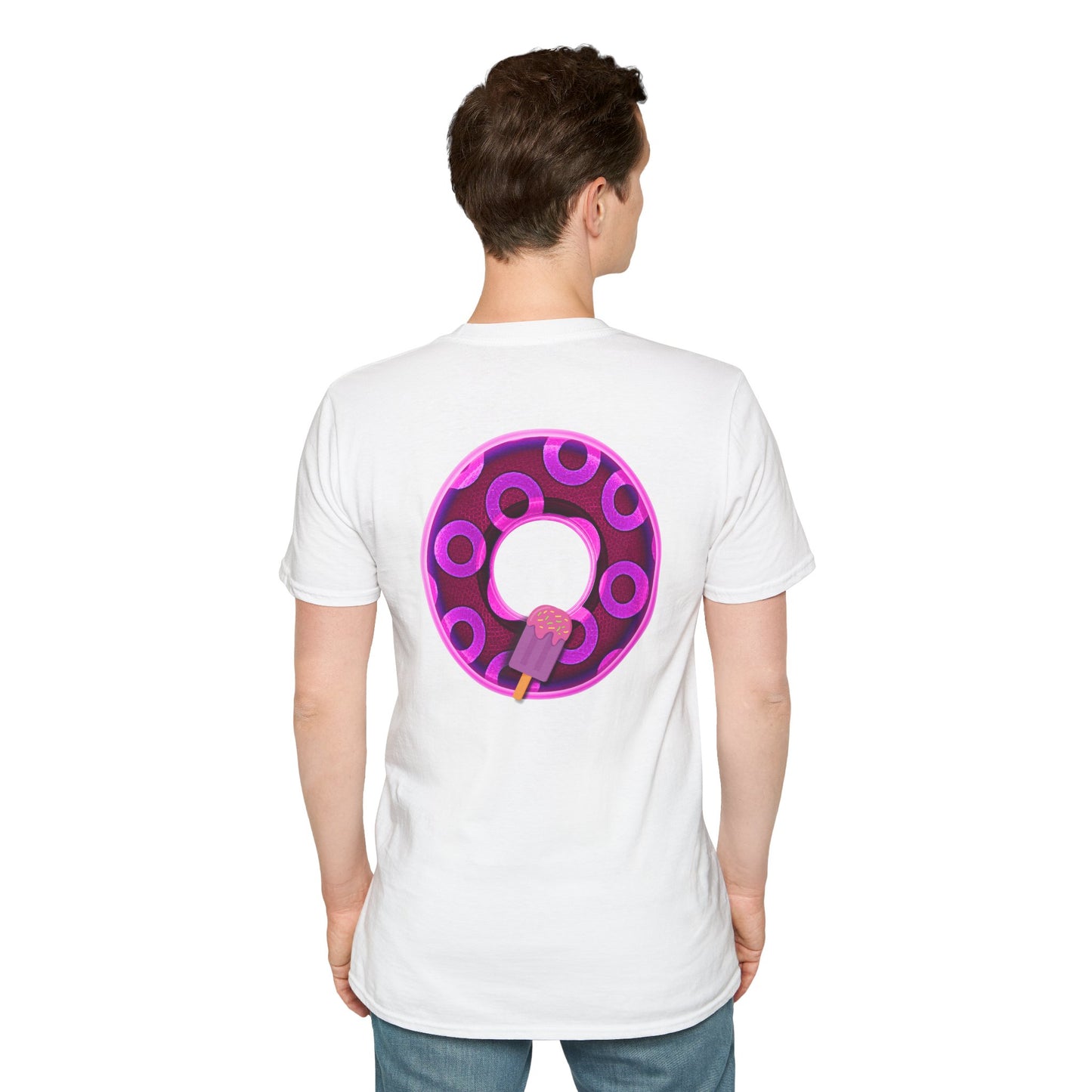 Classic Donut Tee - Unisex Soft-Style - "It's Ice Cream Popsicles - YEMSG Donut" - purple/magenta paradox donut - variant 1