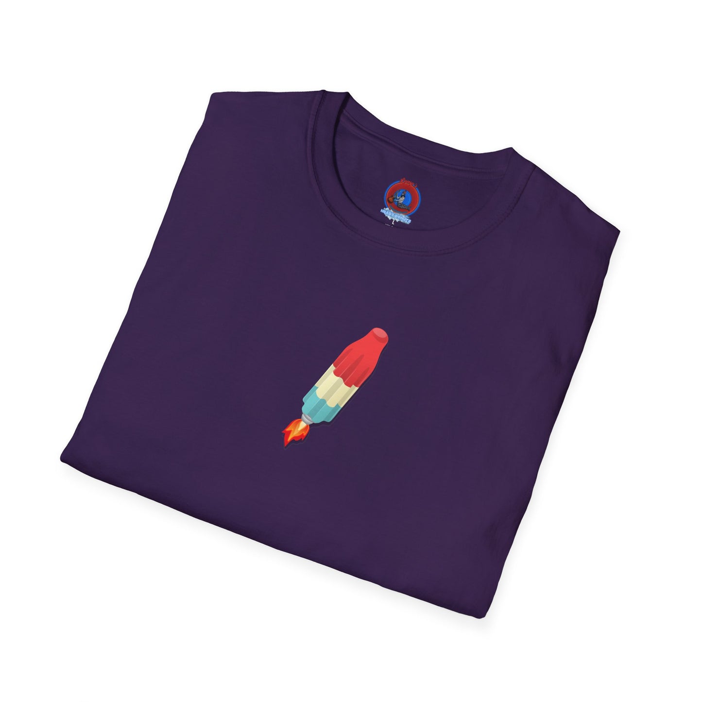 Classic Donut Tee - Unisex Soft-Style - "Blow this Popsicle Stand" - red/blue/cream - bomb pop