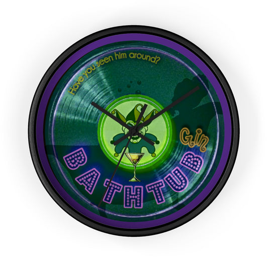 Lumpy Wall Clock - "The Joker's Personal Donut Clocks" - variant 1 ambassador edition green vivid donut w/purple background