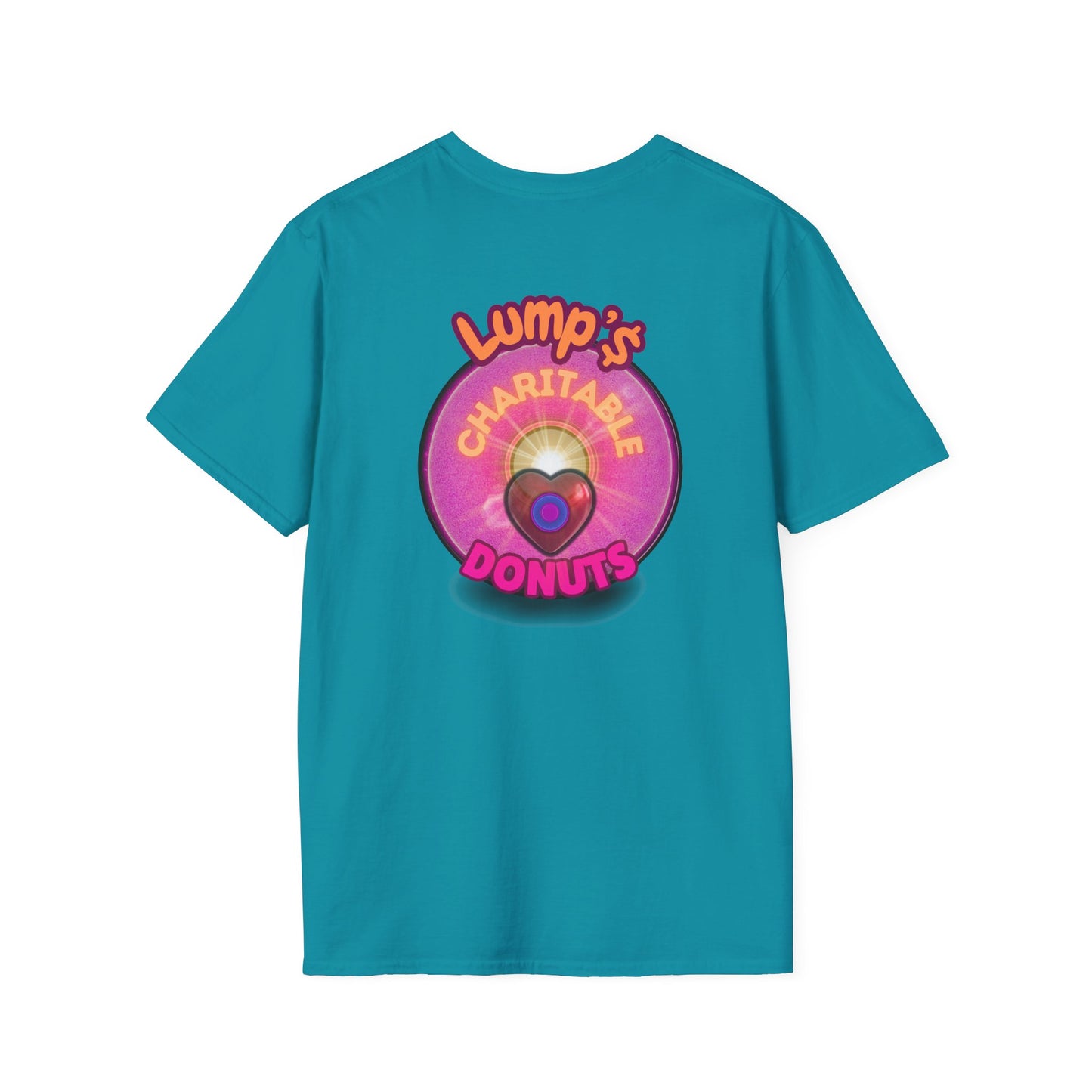 Classic Donut Tee - Unisex Soft-Style - "Lump's Official Charitable Donut" - series 1.0  - magenta donut [*100 to general charity fund]