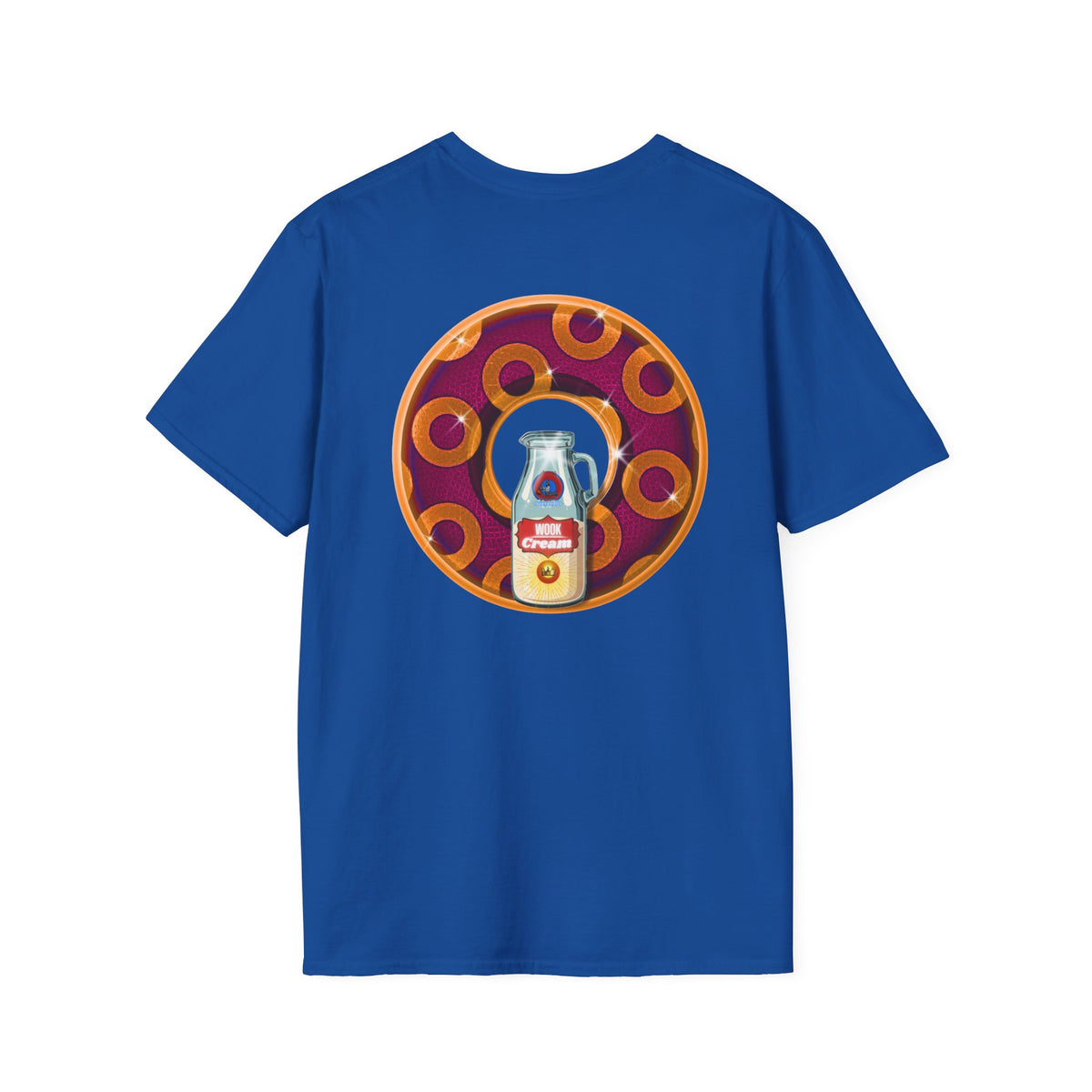 Classic Donut Tee - Unisex Soft-Style - "Princely Wooked Cream - YEMSG Donut " - burgundy/orange rustic paradox donut - variant 1