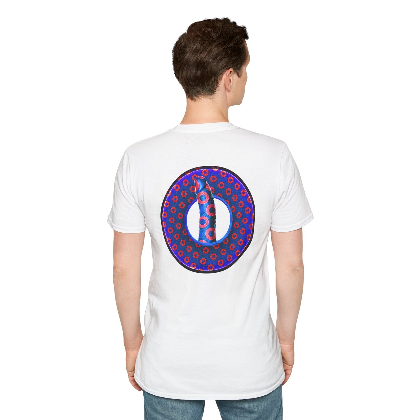 Classic Donut Tee - Unisex Soft-Style - "Sir Richard's Phamous Donut" - series 1.0  - variant 3 - red/blue paradox donut
