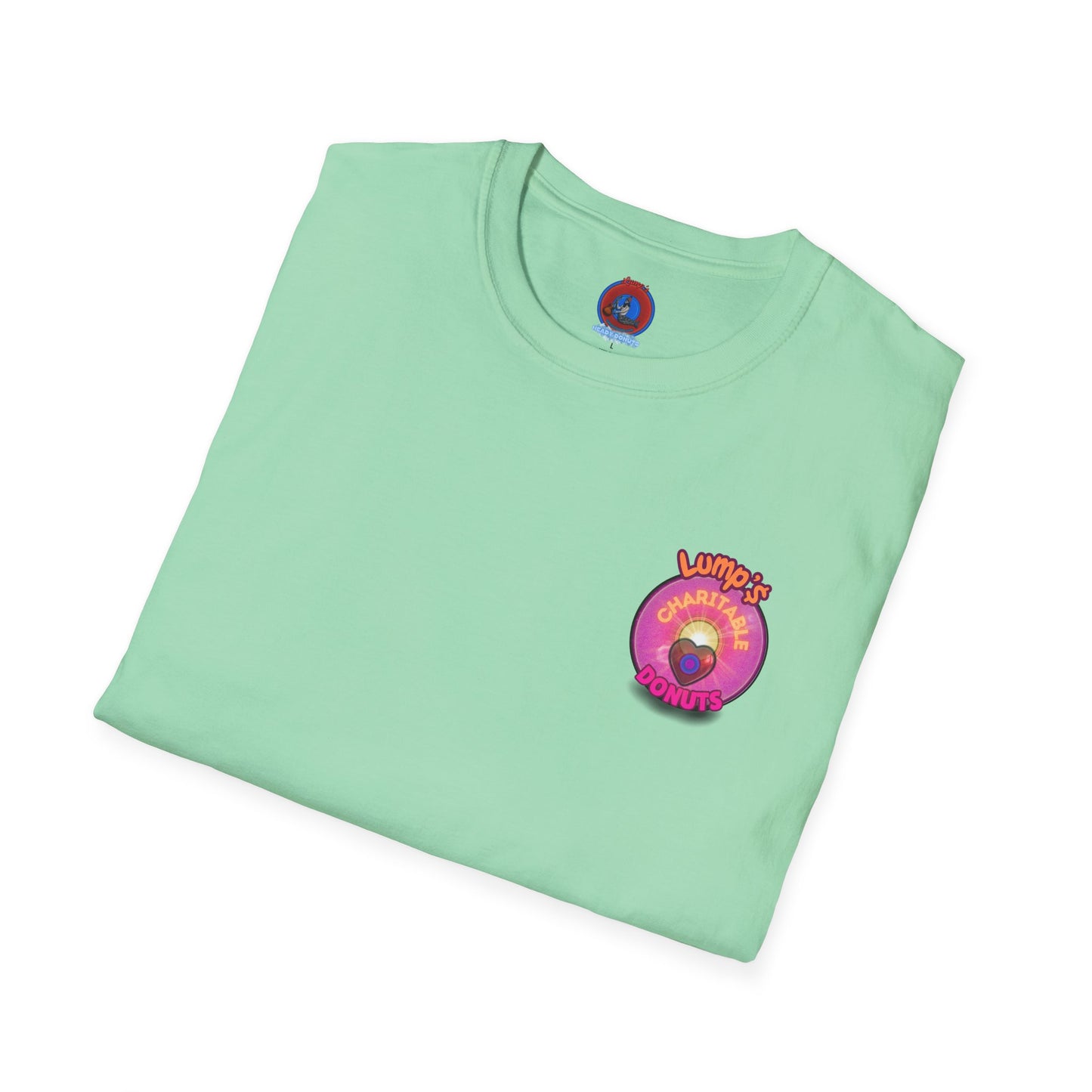 Classic Donut Tee - Unisex Soft-Style - "Lump's Official Charitable Donut" - series 1.0  - magenta donut [*100 to general charity fund]